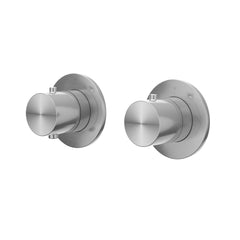 IVY Concord Rain Shower Set - concealed - symmetry - 2 stopcocks - 30cm ceiling arm - 20cm medium overhead shower - holder with outlet - 150cm shower hose - stick hand shower - stainless steel 316 - brushed