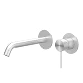 IVY Concord Basin Mixer - 2-hole - with concealed body - wall-mounted - curved spout - cold start - RVS316 - brushed