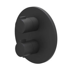 IVY Pact Regendoucheset - inbouw - 2-weg stop-omstel - 40cm wandarm - 20cm slim hoofddouche rond - houder met uitlaat - 150cm doucheslang - 3-standen handdouche - Mat zwart PED