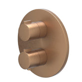 IVY Pact Regendoucheset - inbouw - 2-weg stop-omstel - 40cm wandarm - 30cm slim hoofddouche rond - glijstang met uitlaat - 150cm doucheslang - staafmodel handdouche - Geborsteld mat koper PVD