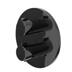 IVY Pact Regendoucheset - inbouw - 2-weg stop-omstel - 40cm wandarm - 30cm slim hoofddouche rond - houder met uitlaat - 150cm doucheslang - staafmodel handdouche - Zwart chroom PVD