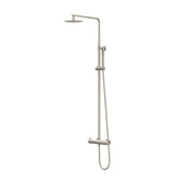 IVY Pact Rain Shower Set - exposed - 20cm medium overhead shower - satin spray hand shower - Brushed nickel PVD
