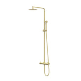 IVY Pact Rain Shower Set - exposed - 20cm slim overhead shower - 3-function hand shower - Brushed Matt Gold PVD