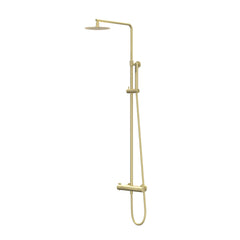 IVY Pact Regendoucheset - opbouw - 20cm slim hoofddouche - satin spray handdouche - Geborsteld mat goud PVD