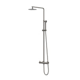 IVY Pact Regendoucheset - opbouw - 25cm slim hoofddouche - satin spray handdouche - Geborsteld metal black PVD