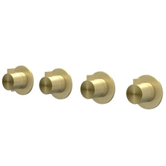 IVY Tribe Afbouwdeel - voor Inbouwthermostaat - 3 stopkranen - symmetry - ronde rozetten - RVS316