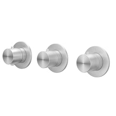 IVY Tribe Rain Shower Set - built-in - symmetry - 2 stop valves - 40cm wall arm - 20cm medium overhead shower - slide bar with outlet - 150cm shower hose - stick hand shower - SS316 - brushed