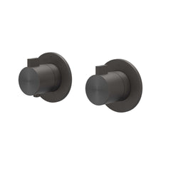 IVY Tribe Regendoucheset - inbouw - symmetry - 2-weg stop-omstel - 20cm plafondbuis - 20cm medium hoofddouche - glijstang met uitlaat - 150cm doucheslang - staafmodel handdouche - RVS316 - geborsteld carbon black PVD