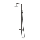 IVY Tribe Rain Shower Set - exposed - 30cm medium overhead shower - stick hand shower - SS316 - brushed carbon black PVD