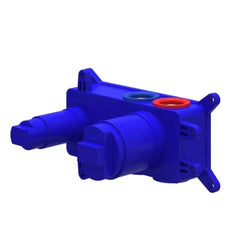 IVY Tribe Wastafelmengkraan - 2-gats - met inbouwdeel - wandmontage - gebogen uitloop - coldstart - RVS316 - geborsteld mat koper PVD