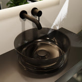 MONDIAZ JEWEL Waskom transparant 40cm kleur black