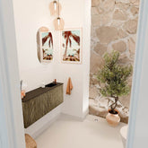 JOYA 100cm toiletmeubel kleur Dusk. Wastafel FAYE positie Rechts 1 kraangat kleur Urban.