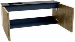 JOYA 100cm toiletmeubel kleur Dusk. Wastafel FAYE positie Links Zonder kraangat kleur Urban.