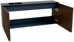 JOYA 100cm toiletmeubel kleur Walnut. Wastafel FAYE positie Links Zonder kraangat kleur Urban.