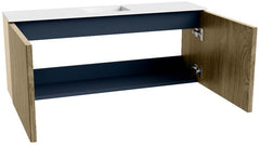 JOYA 100cm toiletmeubel kleur Dusk. Wastafel FAYE positie Midden Zonder kraangat kleur Talc.