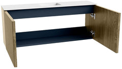 JOYA 100cm toiletmeubel kleur Dusk. Wastafel FAYE positie Midden 1 kraangat kleur Talc.