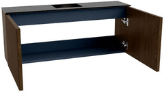 JOYA 100cm toiletmeubel kleur Walnut. Wastafel FAYE positie Midden 1 kraangat kleur Urban.