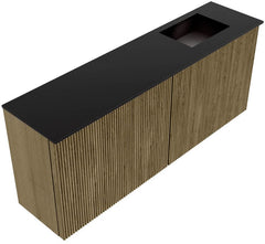 JOYA 100cm toiletmeubel kleur Dusk. Wastafel FAYE positie Rechts Zonder kraangat kleur Urban.