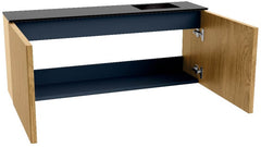 JOYA 100cm toiletmeubel kleur Oak. Wastafel FAYE positie Rechts Zonder kraangat kleur Urban.