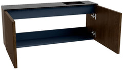 JOYA 100cm toiletmeubel kleur Walnut. Wastafel FAYE positie Rechts Zonder kraangat kleur Urban.