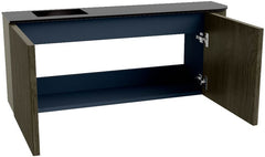 JOYA 101,6cm toiletmeubel ronding rechts kleur Shadow. Wastafel FAYE positie Links Zonder kraangat kleur Urban.