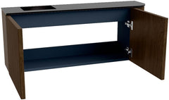 JOYA 101,6cm toiletmeubel ronding rechts kleur Walnut. Wastafel FAYE positie Links Zonder kraangat kleur Urban.