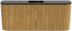 JOYA 103,2cm toiletmeubel ronding links + rechts kleur Oak. Wastafel FAYE positie Midden Zonder kraangat kleur Urban.