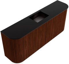 JOYA 103,2cm toiletmeubel ronding links + rechts kleur Ruby. Wastafel FAYE positie Midden Zonder kraangat kleur Urban.