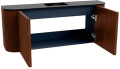 JOYA 103,2cm toiletmeubel ronding links + rechts kleur Ruby. Wastafel FAYE positie Midden Zonder kraangat kleur Urban.