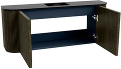 JOYA 103,2cm toiletmeubel ronding links + rechts kleur Shadow. Wastafel FAYE positie Midden Zonder kraangat kleur Urban.