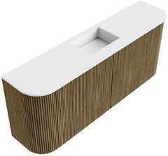 JOYA 103,2cm toiletmeubel ronding links + rechts kleur Dusk. Wastafel FAYE positie Midden 1 kraangat kleur Talc.