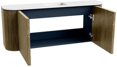 JOYA 103,2cm toiletmeubel ronding links + rechts kleur Dusk. Wastafel FAYE positie Midden 1 kraangat kleur Talc.