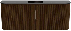 JOYA 103,2cm toiletmeubel ronding links + rechts kleur Walnut. Wastafel FAYE positie Midden 1 kraangat kleur Urban.