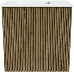 JOYA 40cm toiletmeubel kleur Dusk. Wastafel FAYE positie Links Zonder kraangat kleur Talc