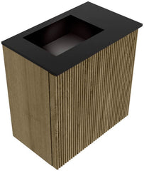 JOYA 40cm toiletmeubel kleur Dusk. Wastafel FAYE positie Links Zonder kraangat kleur Urban