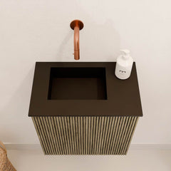 JOYA 40cm toiletmeubel kleur Dusk. Wastafel FAYE positie Links Zonder kraangat kleur Urban