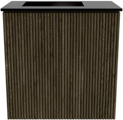 JOYA 40cm toiletmeubel kleur Shadow. Wastafel FAYE positie Links Zonder kraangat kleur Urban