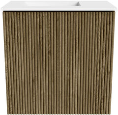 JOYA 40cm toiletmeubel kleur Dusk. Wastafel FAYE positie Links 1 kraangat kleur Talc