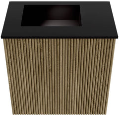 JOYA 40cm toiletmeubel kleur Dusk. Wastafel FAYE positie Links 1 kraangat kleur Urban