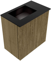 JOYA 40cm toiletmeubel kleur Dusk. Wastafel FAYE positie Links 1 kraangat kleur Urban