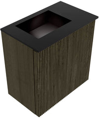 JOYA 40cm toiletmeubel kleur Shadow. Wastafel FAYE positie Links 1 kraangat kleur Urban