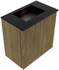 JOYA 40cm toiletmeubel kleur Dusk. Wastafel FAYE positie Midden Zonder kraangat kleur Urban.