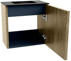 JOYA 40cm toiletmeubel kleur Dusk. Wastafel FAYE positie Midden Zonder kraangat kleur Urban.