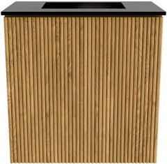 JOYA 40cm toiletmeubel kleur Oak. Wastafel FAYE positie Midden Zonder kraangat kleur Urban.