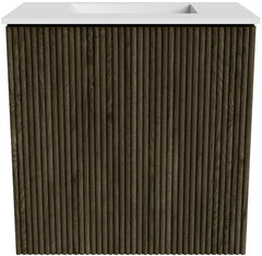 JOYA 40cm toiletmeubel kleur Shadow. Wastafel FAYE positie Midden Zonder kraangat kleur Talc