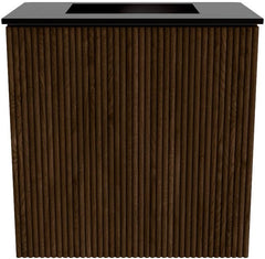 JOYA 40cm toiletmeubel kleur Walnut. Wastafel FAYE positie Midden Zonder kraangat kleur Urban.