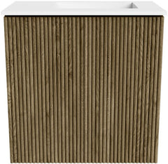 JOYA 40cm toiletmeubel kleur Dusk. Wastafel FAYE positie Rechts Zonder kraangat kleur Talc.