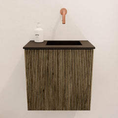 JOYA 40cm toiletmeubel kleur Dusk. Wastafel FAYE positie Rechts Zonder kraangat kleur Urban