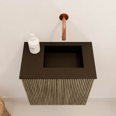 JOYA 40cm toiletmeubel kleur Dusk. Wastafel FAYE positie Rechts Zonder kraangat kleur Urban