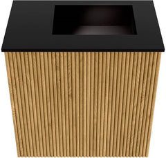 JOYA 40cm toiletmeubel kleur Oak. Wastafel FAYE positie Rechts Zonder kraangat kleur Urban